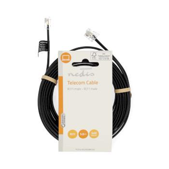 Telecomkabel RJ11 Male RJ11 Male 5.00 m Kabel design: Plat Goud - Nedis