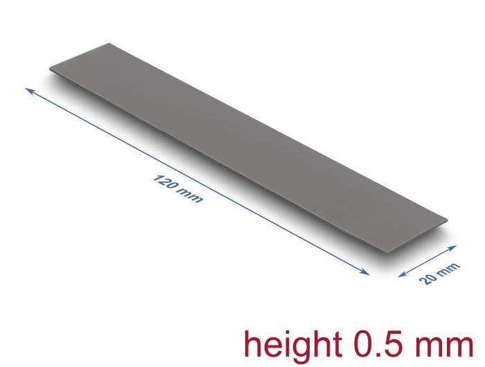 Delock Wärmeleitpad 120 x 20 x 0,5 mm voor M.2 modules 3,2 W/mK - Low Oil