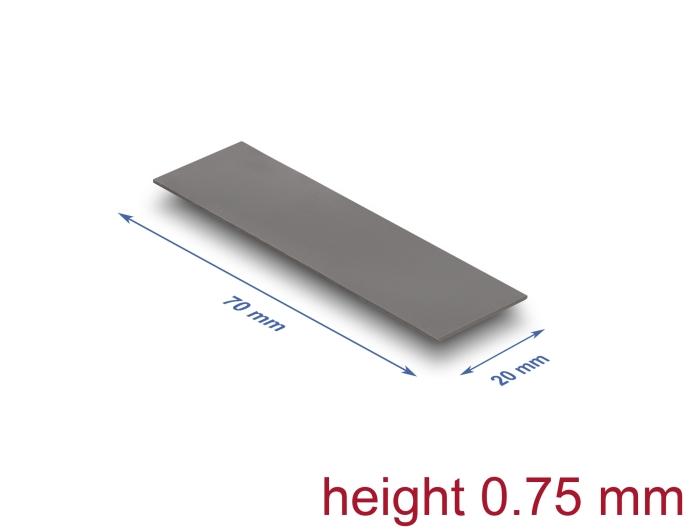 Delock Wärmeleitpad 70 x 20 x 0,75 mm voor M.2 modules 3,0 W/mK