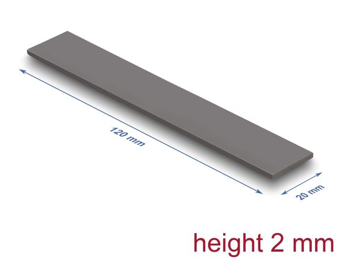 Delock Wärmeleitpad 120 x 20 x 2 mm voor M.2 modules 3,2 W/mK - Low Oil Bl