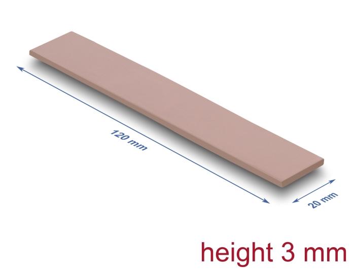 Delock Wärmeleitpad 120 x 20 x 3 mm voor M.2 modules 3,0 W/mK - silikonvrij