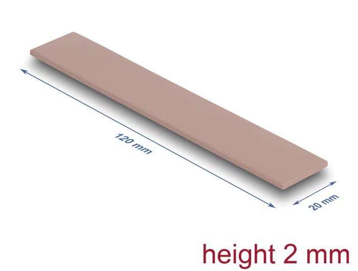 Delock Wärmeleitpad 120 x 20 x 2 mm voor M.2 modules 3,0 W/mK - silikonvrij