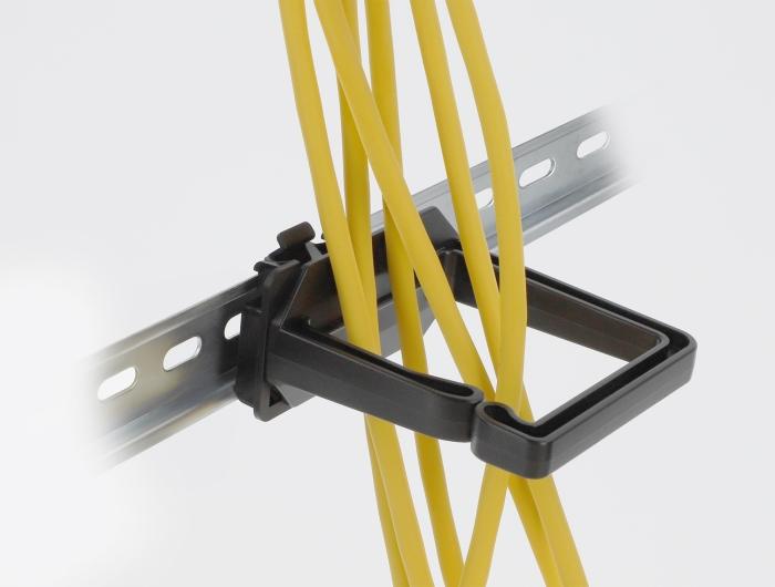 Delock Kabelbeugel 70 x 70 mm met montageplaat voor DIN-railbevestiging