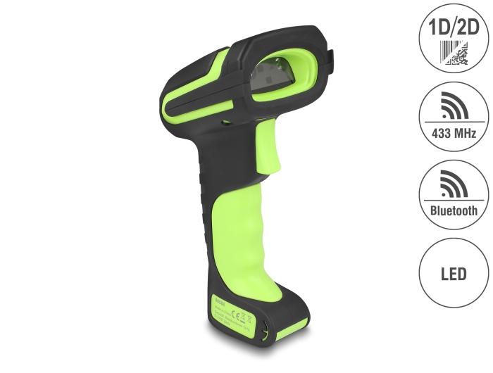 Delock Industrie Barcode Scanner 1D en 2D voor 433 MHz of Bluetooth met