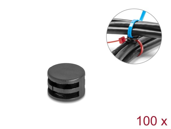 Delock Kabelbinder Bevestigingskoppeling D 12 x H 8 mm 90 draaibaar zwart
