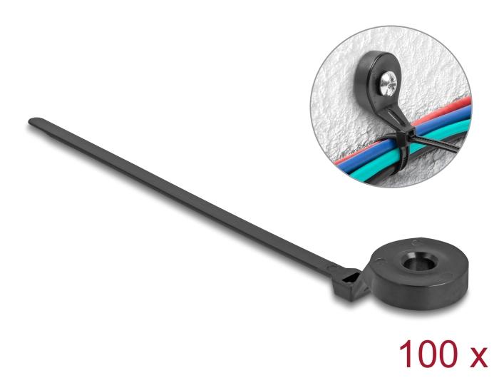 Kabelbinders IEZZY nylon 2.5x100mm D 20.5mm zwart 100 stuks