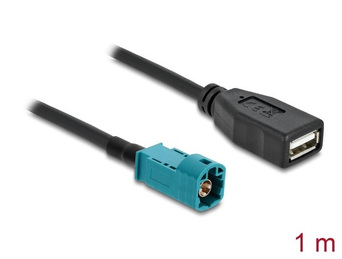 Delock Kabel HSD Z-stekker naar USB 2.0 Type-A-aansluiting 1 m