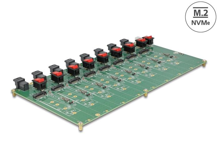 Delock M.2 Testboard voor 8 x M.2 NVMe Key M SSD met SFF-8643 aansluiting