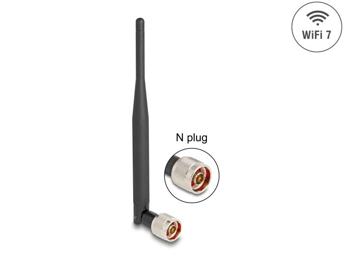 Delock WiFi 7 Antenne N-connector 2 - 3 dBi 20,6 cm omnidirectioneel met kantelfunctie