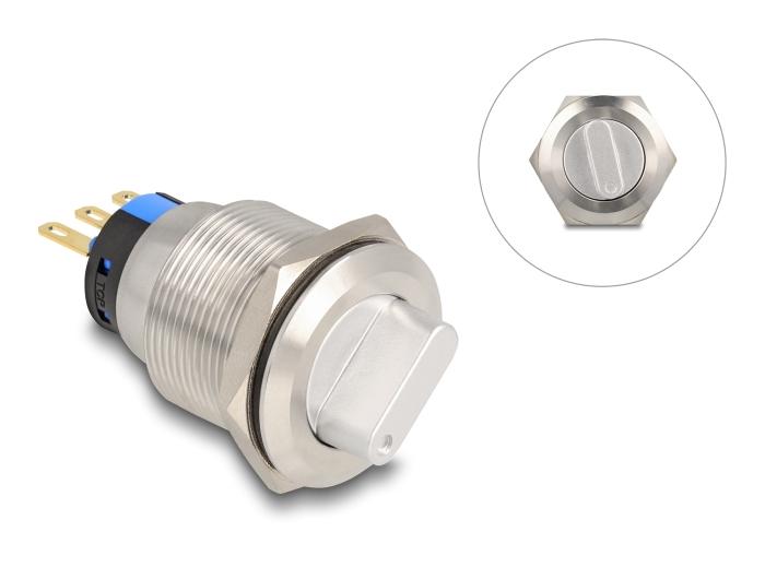 Delock Draaischakelaar voor inbouw 22 mm 3 x soldeer aansluiting
