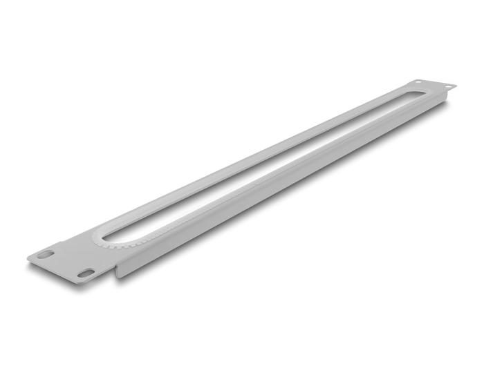 Delock 19″ 1 HE Kabeldoorvoer met randbescherming grijs