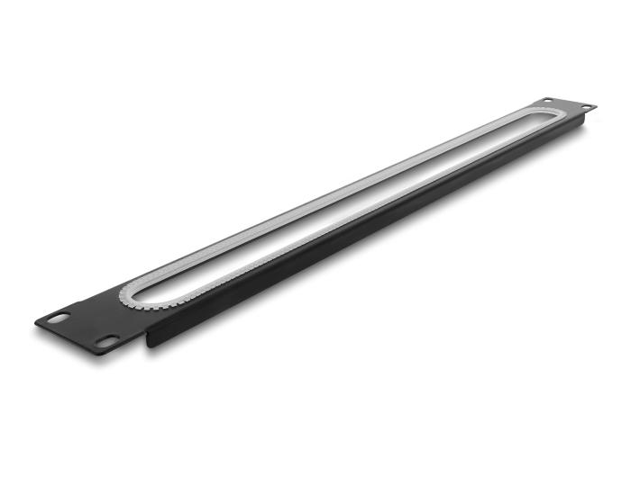 Delock 19″ 1 HE Kabeldoorvoer met kantbescherming zwart