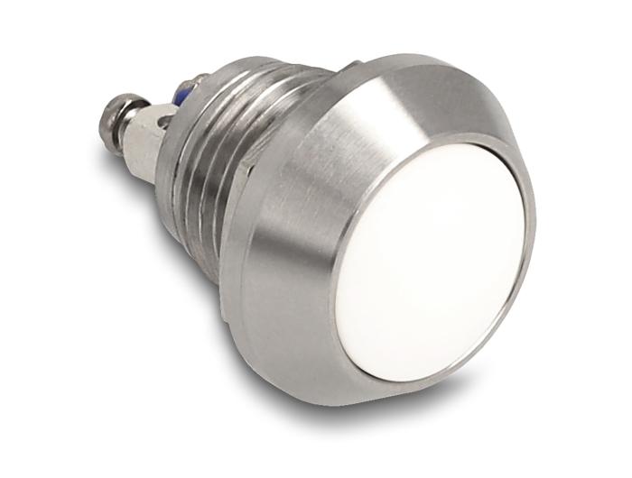 Delock Drukknop voor inbouw 12 mm 2 x schroefklem wit
