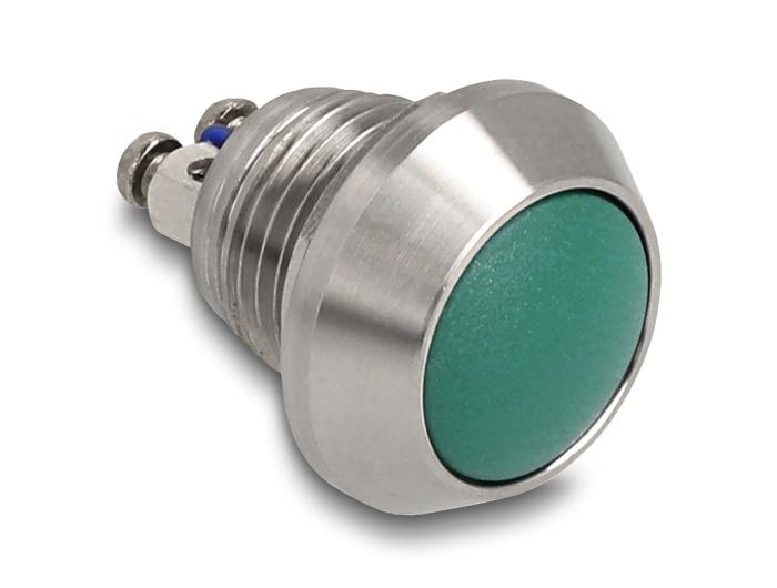 Delock Drukknop voor inbouw 12 mm 2 x schroefklem groen