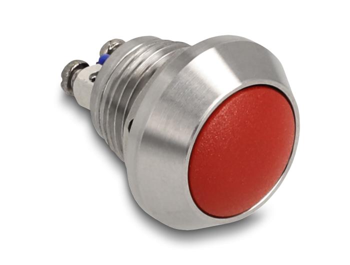 Delock Drukknop voor inbouw 12 mm 2 x schroefklem rood