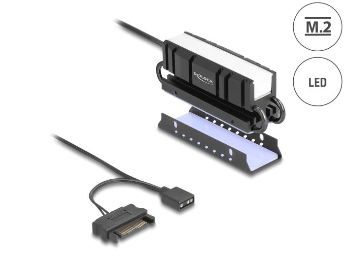 Delock M.2 Koellichaam voor SSD 2280 met RGB LED verlichting