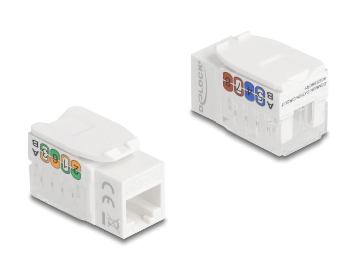 Delock Keystone Module RJ45 Female naar LSA Cat.6A UTP 90 gereedschapsloos