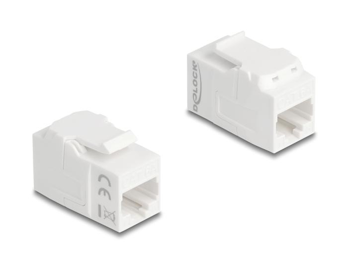 Delock Keystone-module koppeling RJ45 female naar RJ45 female UTP Cat.6A wit