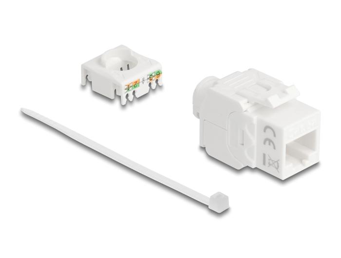 Delock Keystone module RJ45 female naar LSA Cat.6A UTP 180 gereedschapsloos