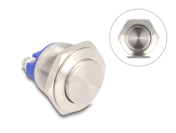 Delock Drukknop voor inbouw 19 mm 2 x schroefklem hoge drukknop