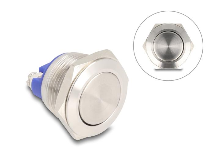 Delock Drukknop voor inbouw 19 mm 2 x schroefklem vlakke drukknop