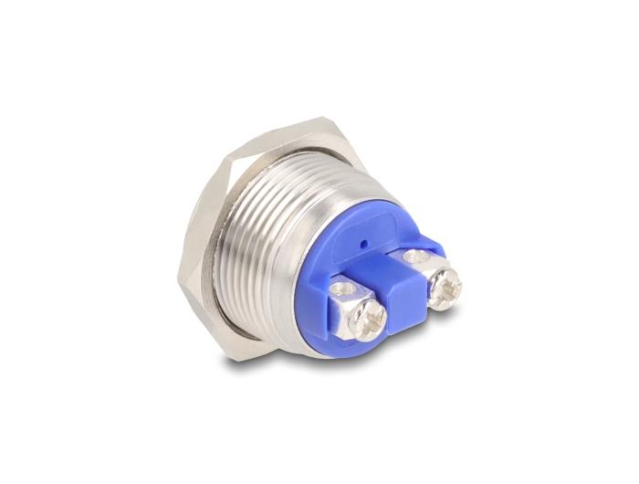 Delock Drukknop voor inbouw 19 mm 2 x schroefklem vlakke drukknop