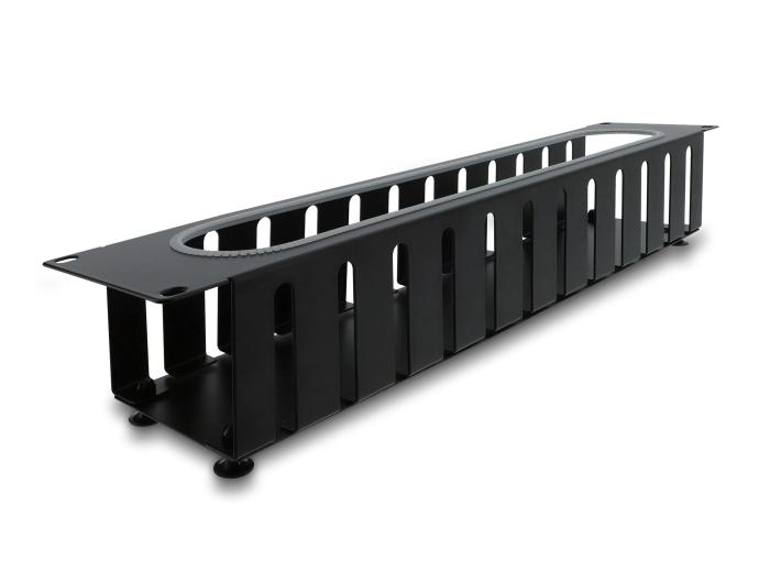 Delock 19″ 2 HE Kabelmanagement-patchpaneel met opening en kantbescherming
