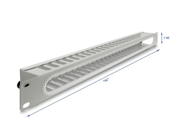 Delock 19″ 1 HE Kabelmanagement-patchveld met opening en randbescherming