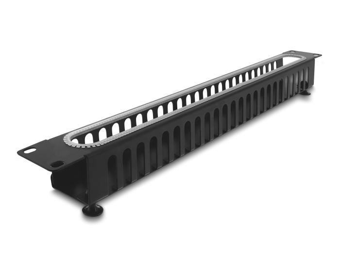 Delock 19″ 1 HE Kabelmanagement-Patchpaneel met opening en kantbescherming