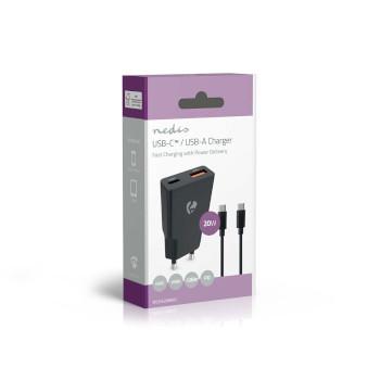 Oplader 20 W GaN PD3.0 Snellaad functie 1.5 / 2.0 / 2.22 / 3.0 A - Nedis