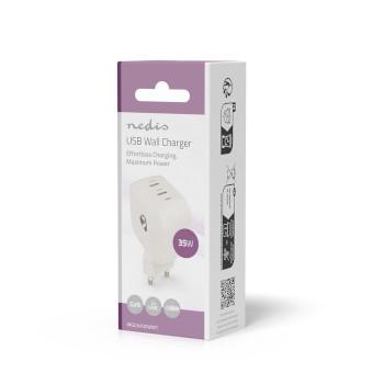 Oplader 35 W GaN PD3.0 Snellaad functie 1.75 / 2.33 / 2.92 / 3.0 - Nedis