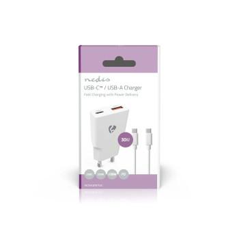 Oplader 30 W GaN PD3.0 30W Snellaad functie 1.5 / 2.0 / 2.5 / - Nedis