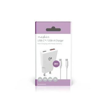 Oplader 20 W GaN PD3.0 Snellaad functie 1.5 / 2.0 / 2.22 / 3.0 A - Nedis