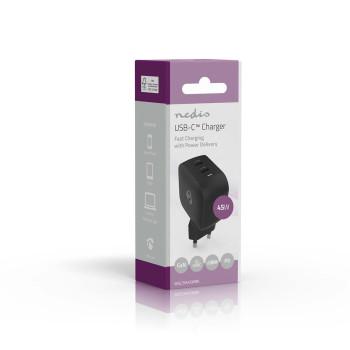 Oplader 45 W GaN PD3.0 Snellaad functie 2.25 / 3.0 A Outputs: - Nedis