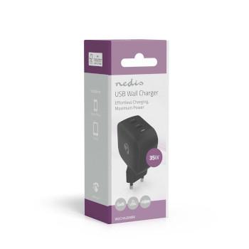 Oplader 35 W GaN PD3.0 Snellaad functie 1.75 / 2.33 / 2.92 / 3.0 - Nedis