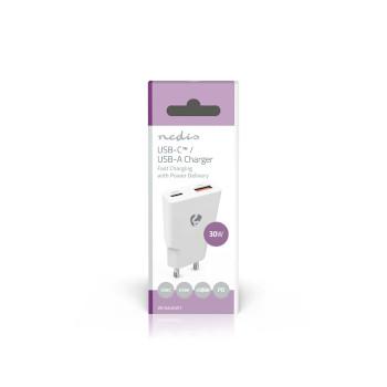 Oplader 30 W GaN PD3.0 30W Snellaad functie 1.5 / 2.0 / 2.5 / - Nedis