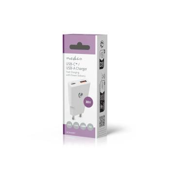 Oplader 30 W GaN PD3.0 30W Snellaad functie 1.5 / 2.0 / 2.5 / - Nedis