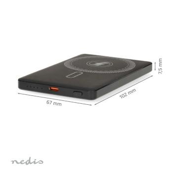 Powerbank 5000 mAh Draadloos opladen 1.67 / 2.22 / 3.0 A Outputs: - Nedis