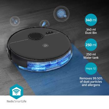 SmartLife Robotstofzuiger Laser navigatie Wi-Fi Capaciteit - Nedis
