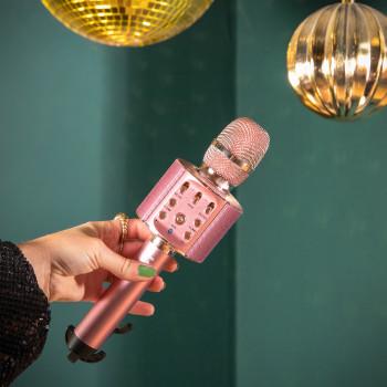 Bluetooth® karaokemicrofoon met luidspreker & verlichting Roze - Lenco