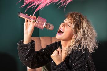 Bluetooth® karaokemicrofoon met luidspreker & verlichting Roze - Lenco