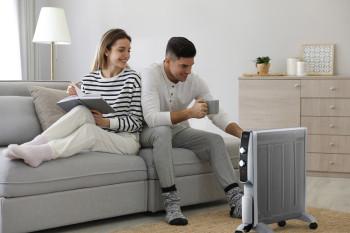 Mobiele micathermische elektrische kachel op wielen 2000W Wit - Trebs