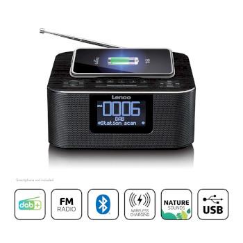Stereo wekkerradio met DAB+ FM Bluetooth® draadloos opladen - Lenco