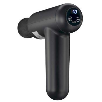 Oplaadbaar massagepistool met LED 4 koppen Zwart - MELISSA