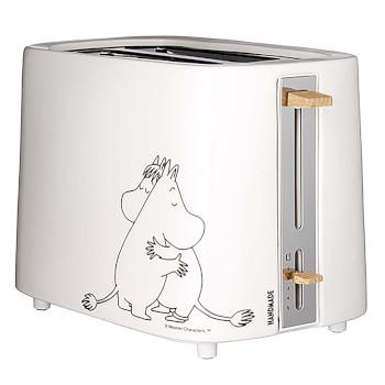 Keramische broodrooster, 2 sneetjes, 875W, wit - MOOMIN