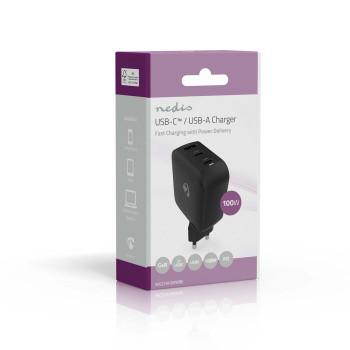 Oplader 100 W GaN PD3.0 Snellaad functie 2.5 / 3.0 / 5.0 A - Nedis