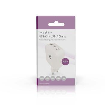 Oplader 100 W GaN PD3.0 Snellaad functie 2.5 / 3.0 / 5.0 A - Nedis