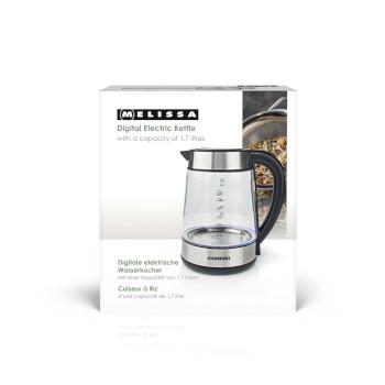 Digitale elektrische waterkoker 1,7 l 2200 W Glas 50/70/80/90/100 - MELISSA