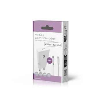 Oplader 20 W GaN PD3.0 Snellaad functie 1.67 / 2.22 / 3.0 A - Nedis