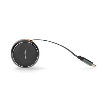 Autolader 30 W 2.4 / 3.0 A Outputs: 1 USB-C™ intrekbare kabel - Nedis